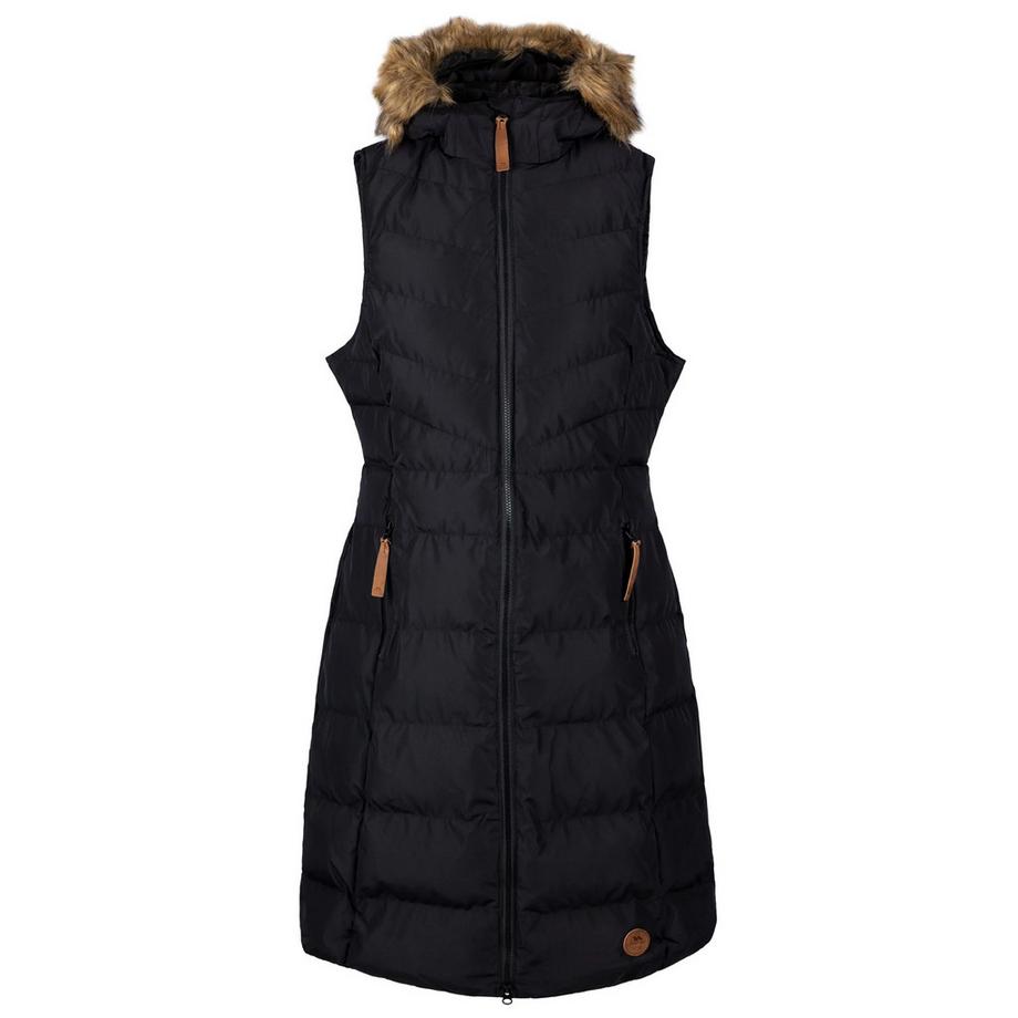 Trespass Audrey Gilet Lungo Imbottito con Cappuccio in Pelliccia Sintetica  