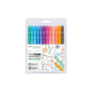 Tombow TOMBOW Fasermaler TwinTone Marker WS-PK-12P-2 Pastell F.  