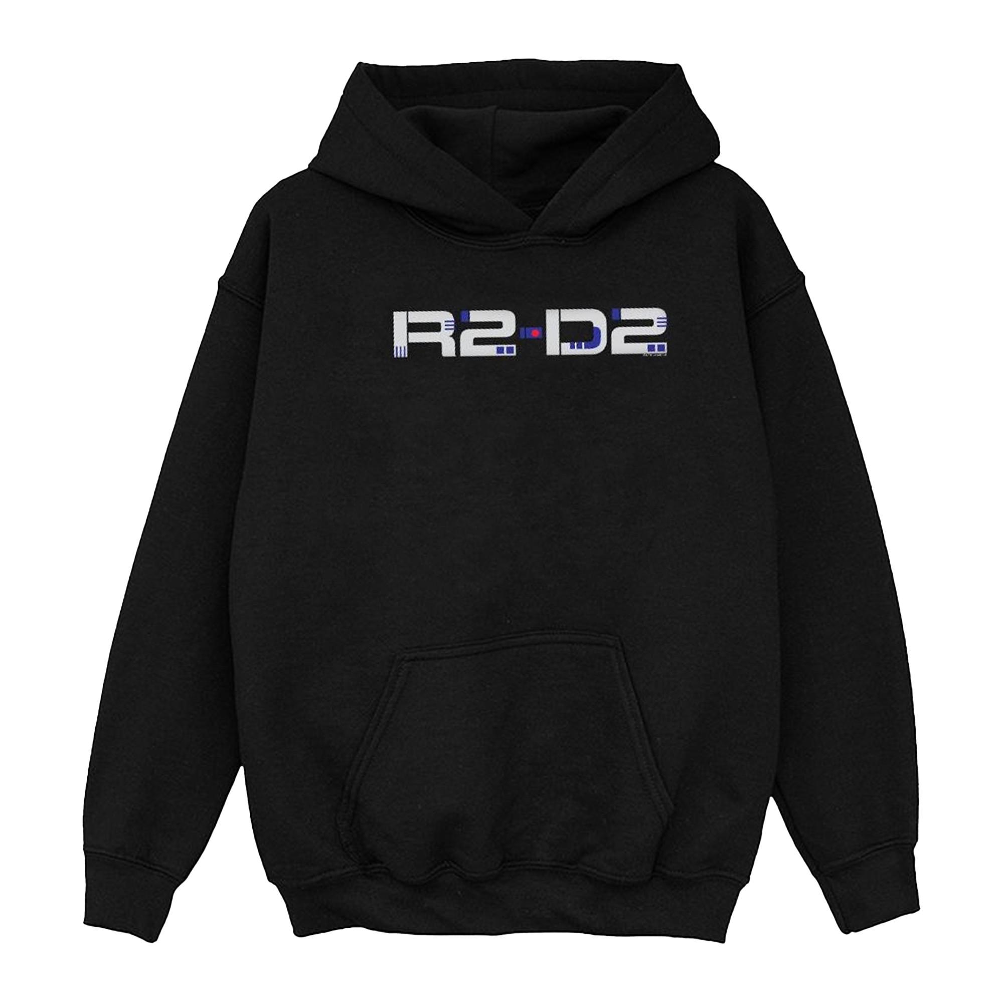 Image of The Rise Of Skywalker R2d2 Text Logo Kapuzenpullover Mädchen Schwarz 116
