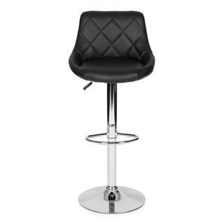 Northix Tabouret de bar, repose-pieds pivotant, réglable en hauteur, chromé, éco-cuir  