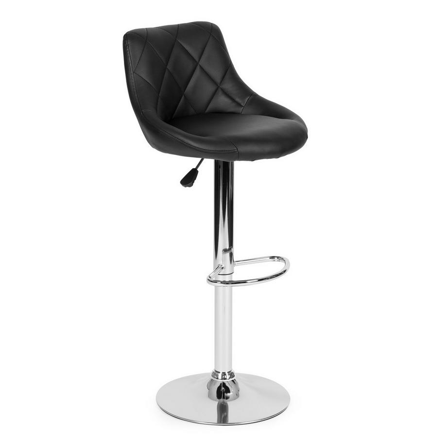 Northix Barhocker, drehbare Fußstütze, höhenverstellbar, Chrom, Kunstleder  