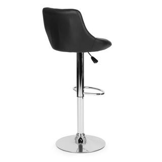Northix Tabouret de bar, repose-pieds pivotant, réglable en hauteur, chromé, éco-cuir  