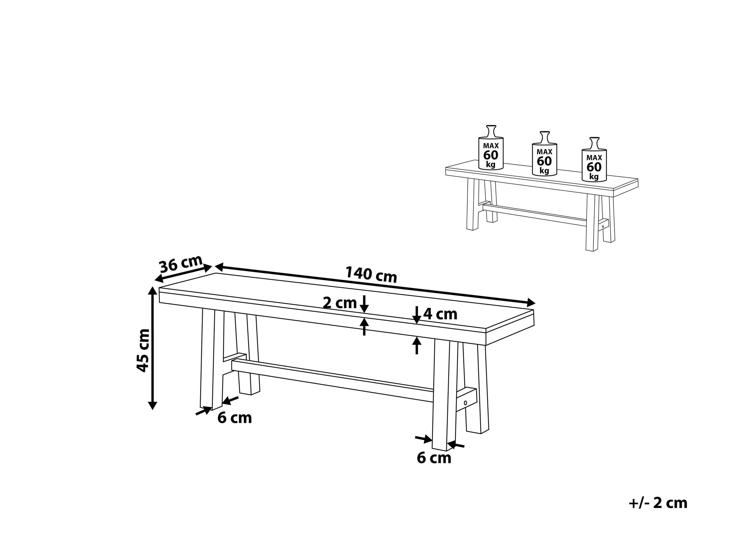 Beliani Banc de jardin en Acacia Industriel SCANIA  