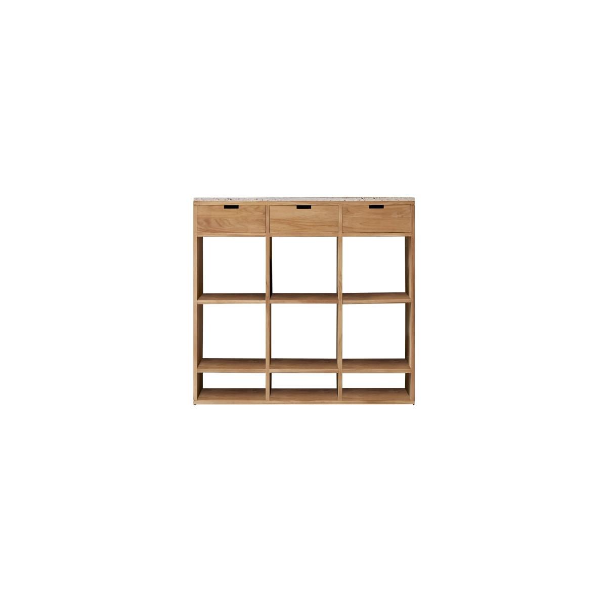 Image of Konsole aus massivem Teak mit Premium-Terrazzo Pink Miho Konsole aus massivem Teak mit Premium-Terrazzo Pink Miho