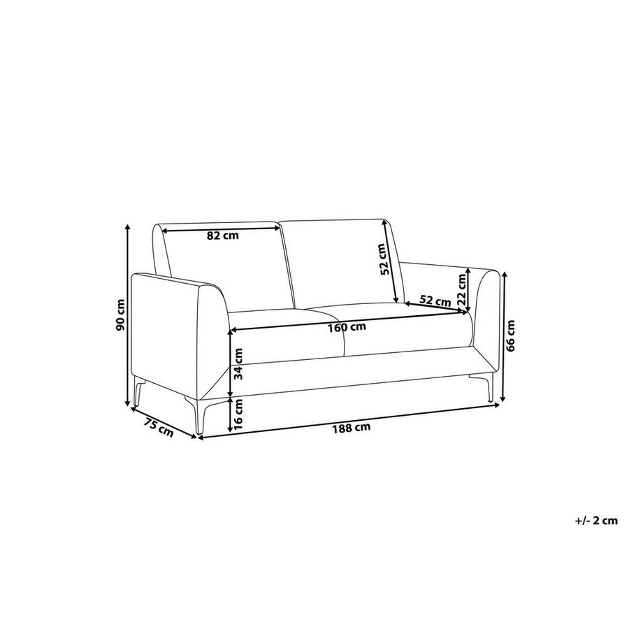 Beliani 3 Sitzer Sofa aus Samtstoff  FENES  