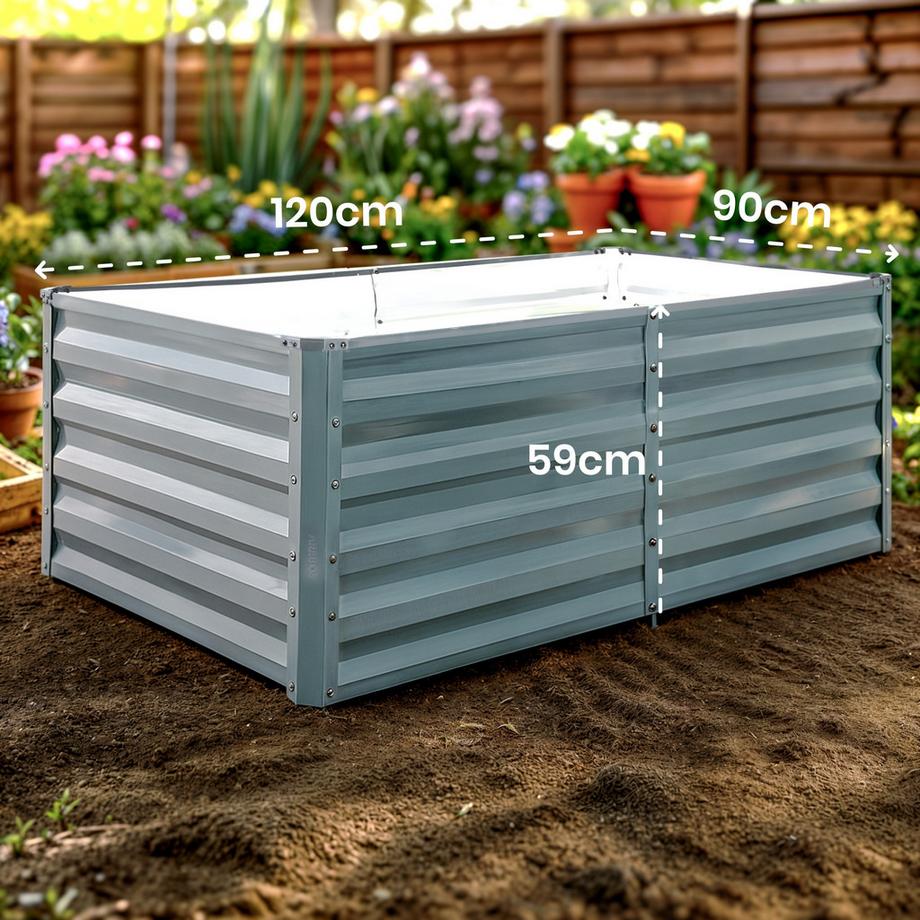 Arebos Métal Lit surélevé Lit de jardin Lit de plantation Inoxydable  
