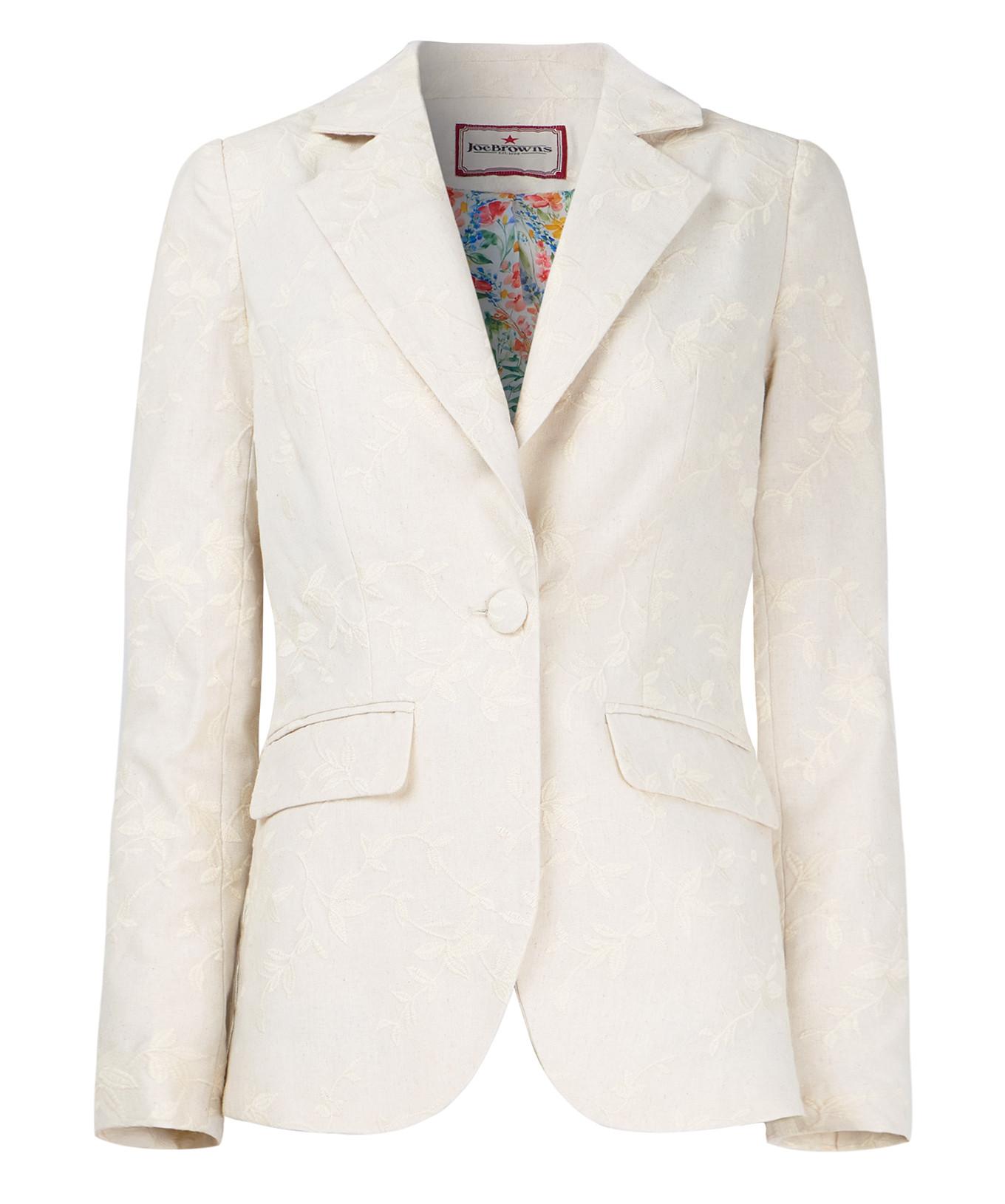 Joe Browns Leinen-Mix-Jacke Blumenstickerei  