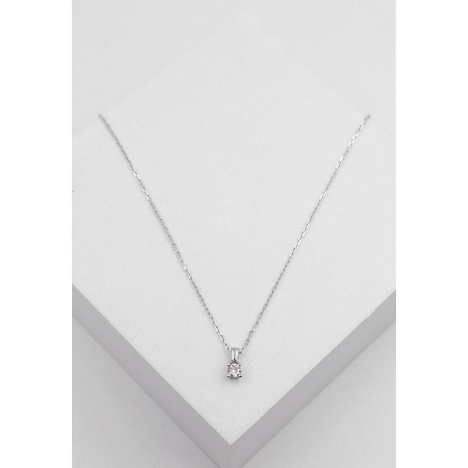 MUAU Schmuck  Anhänger 4-Griff-Fassung Diamant 0.25ct. Weissgold 750 