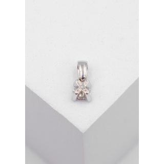 MUAU Schmuck  Anhänger 4-Griff-Fassung Diamant 0.25ct. Weissgold 750 