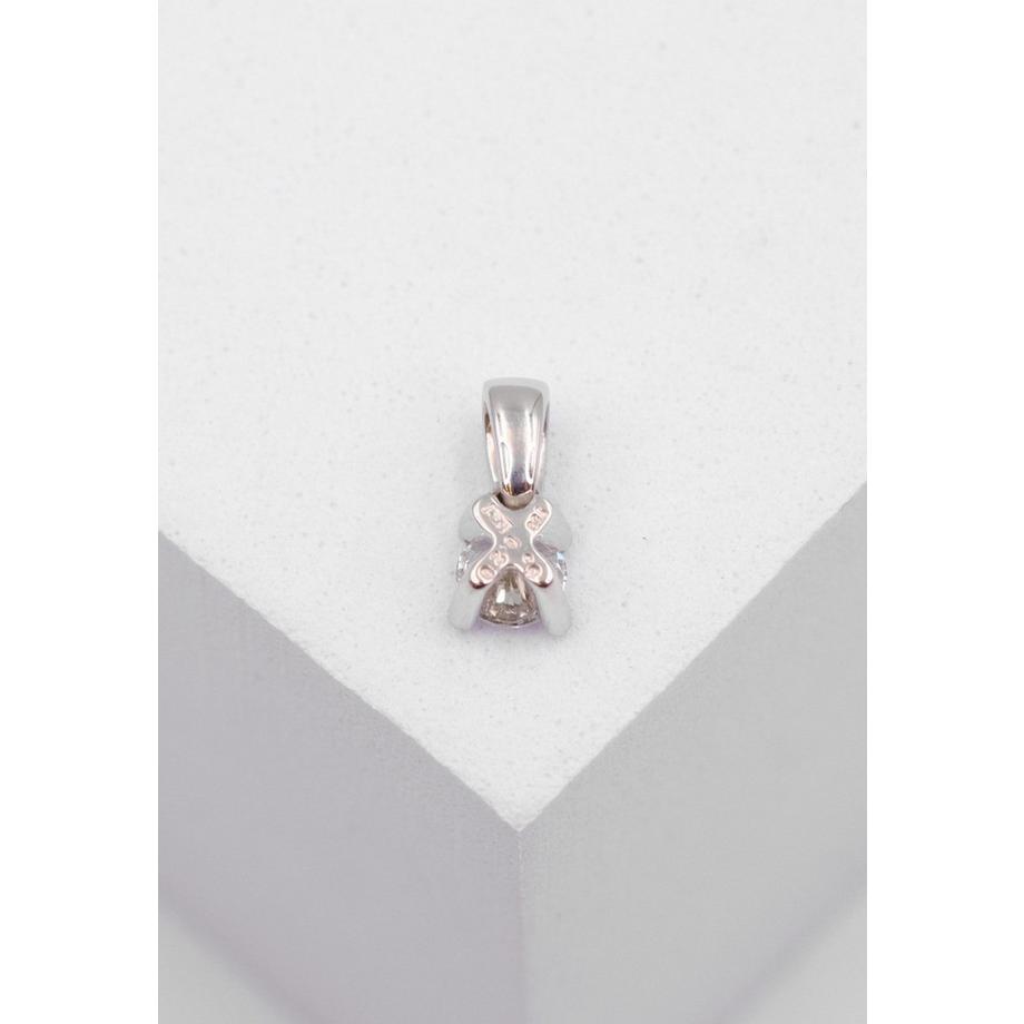 MUAU Schmuck  Anhänger 4-Griff-Fassung Diamant 0.25ct. Weissgold 750 