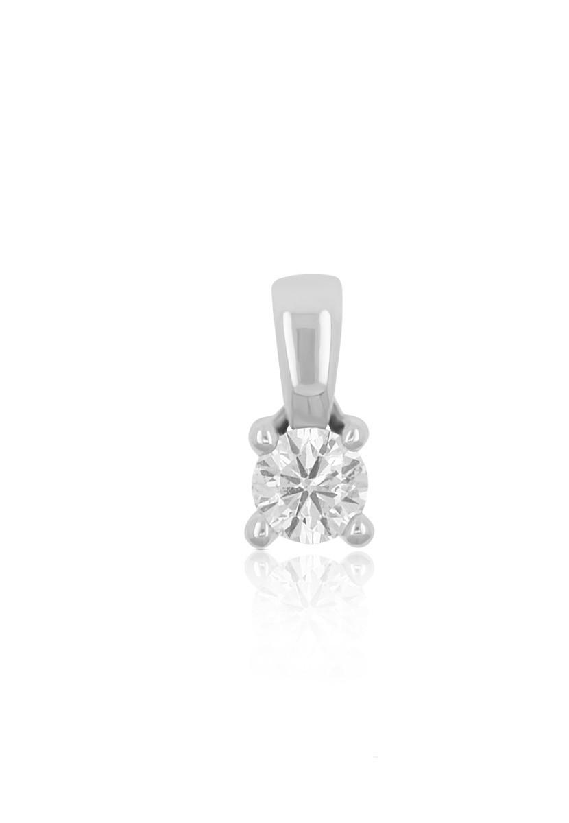 MUAU Schmuck  Anhänger 4-Griff-Fassung Diamant 0.25ct. Weissgold 750 