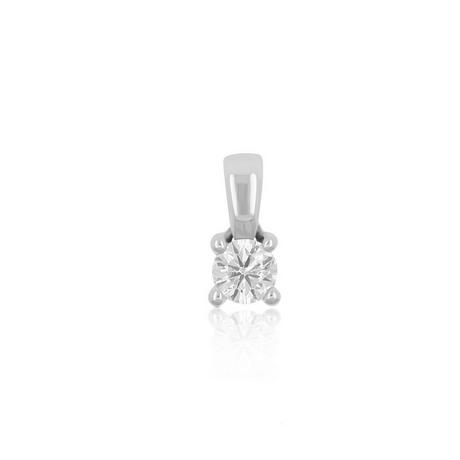 MUAU Schmuck  Anhänger 4-Griff-Fassung Diamant 0.25ct. Weissgold 750 