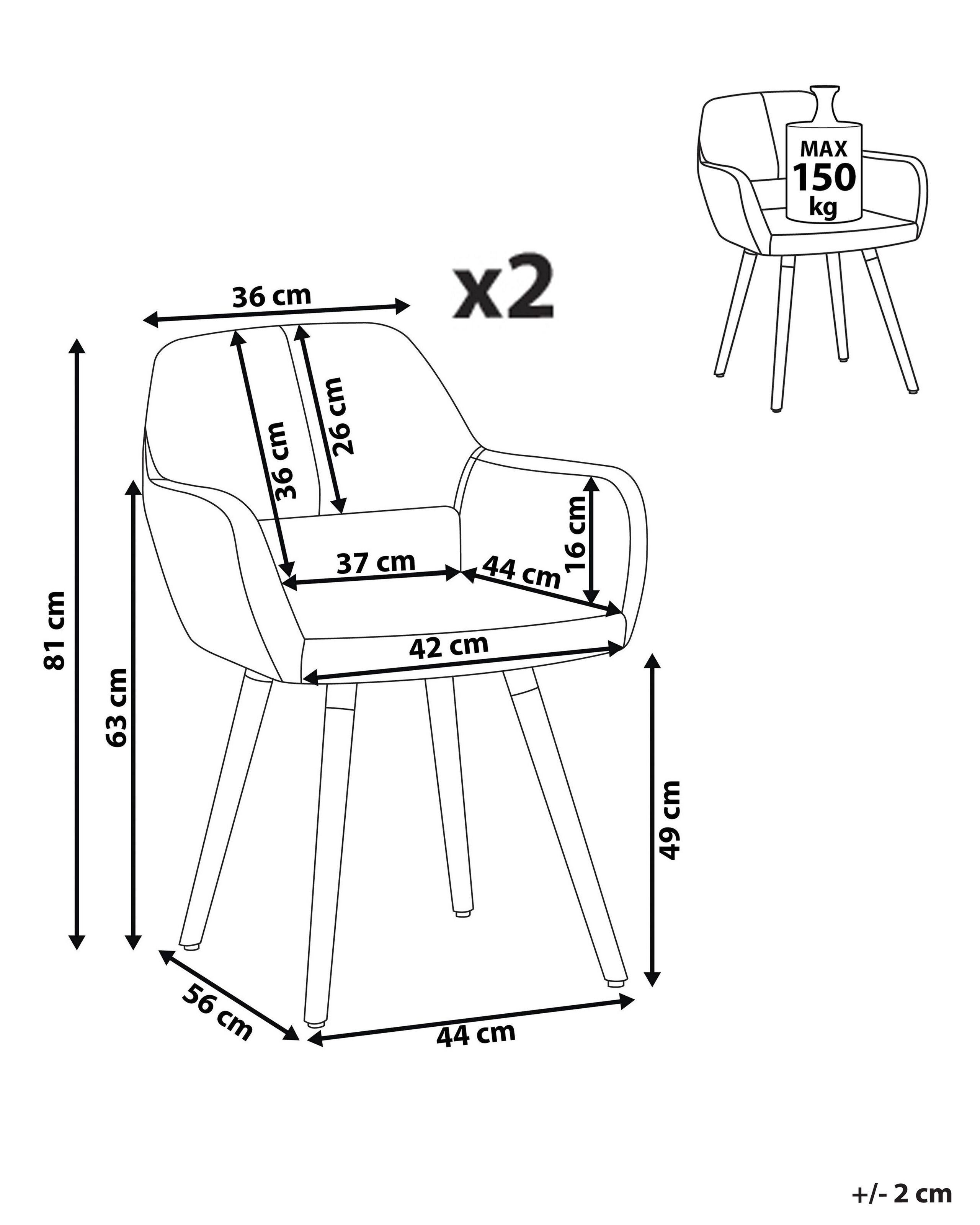 Beliani Chaise de salle à manger en Polyester Rétro CHICAGO  