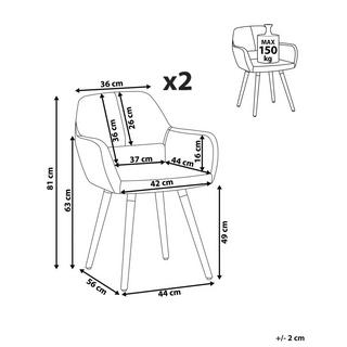 Beliani Chaise de salle à manger en Polyester Rétro CHICAGO  