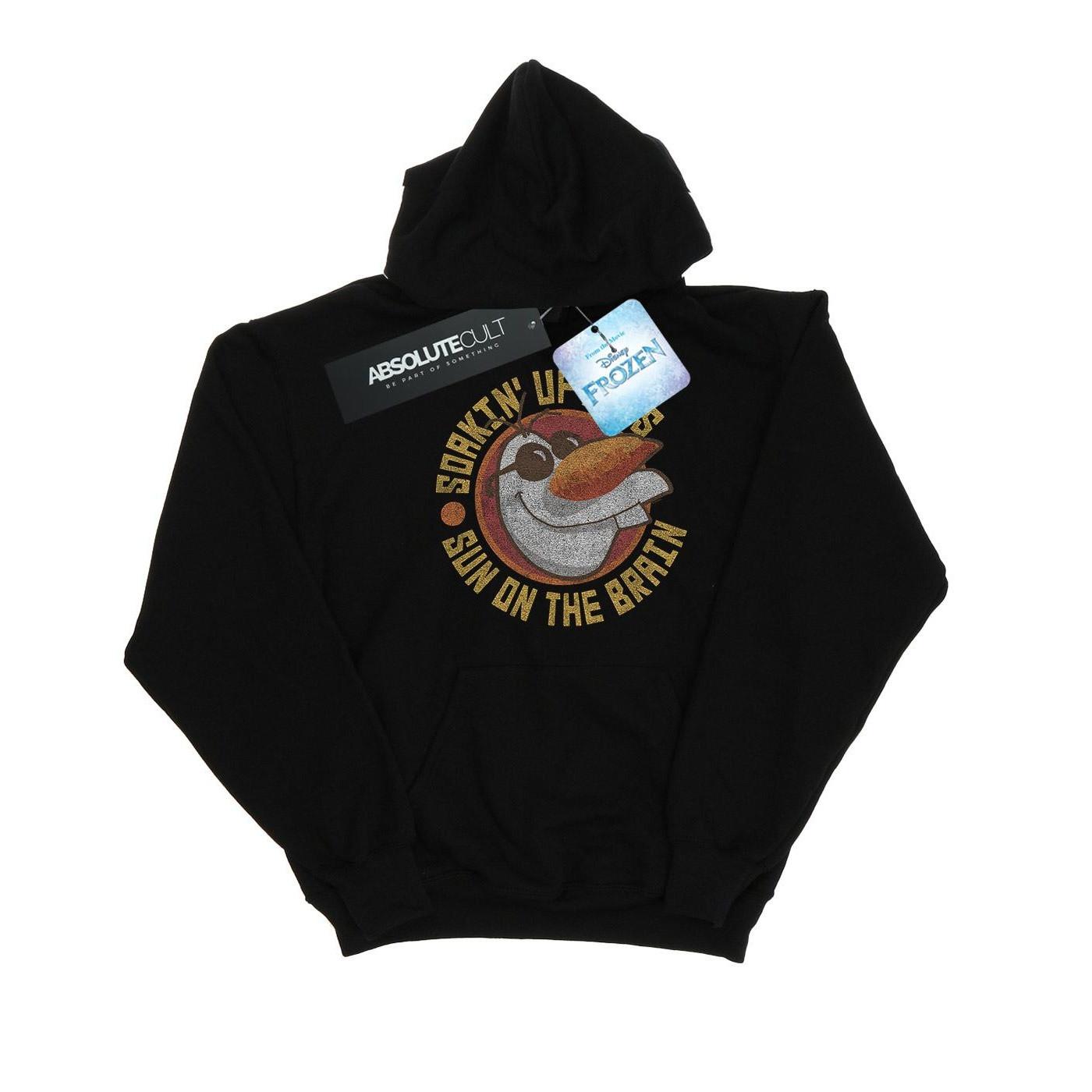 Image of Frozen Olaf Sun On The Brain Kapuzenpullover Unisex Schwarz 116