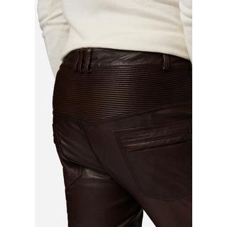 RICANO  Lederhose Franklin, Im klassischem 5-Pocket-Stil mit Bikerapplikationen 