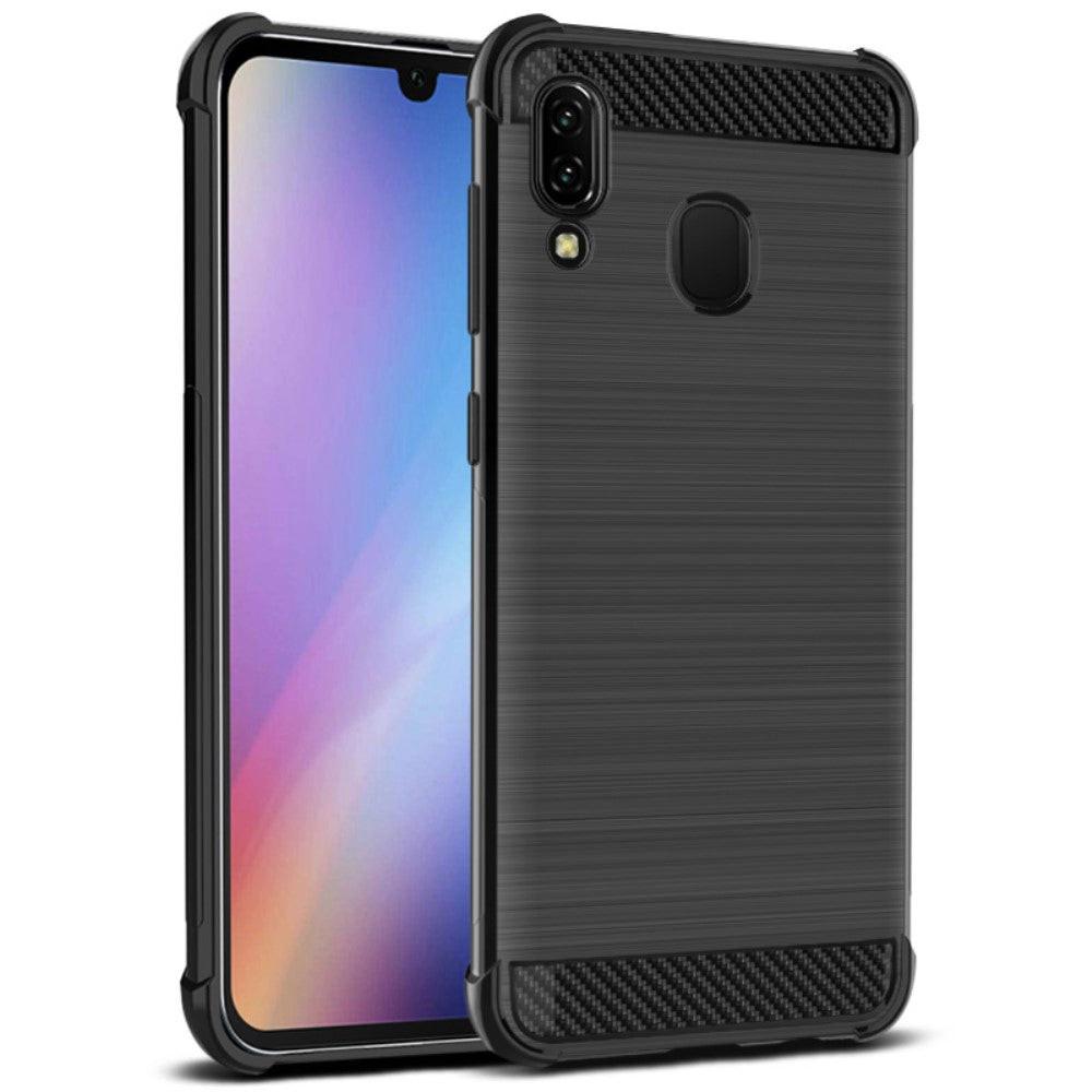 Image of Galaxy A20e - IMAK Vega Silikon Gummi Hülle Carbon Look