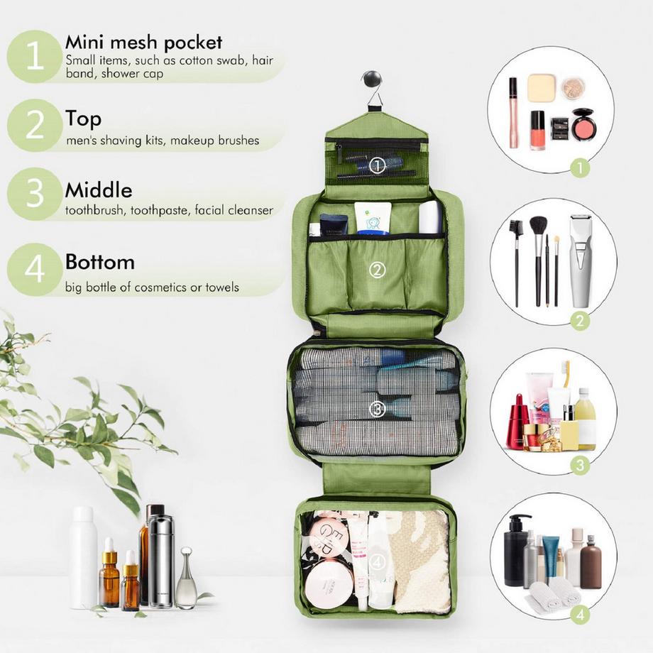 Only-bags.store Trousse de Toilette à Suspendre Pliable avec Crochet  