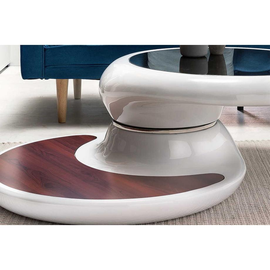 mutoni Couchtisch 90x90x42cm Fiberglas Holz  