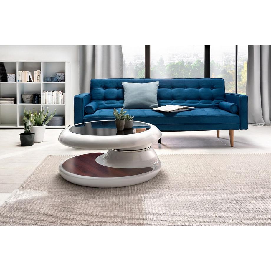 mutoni Couchtisch 90x90x42cm Fiberglas Holz  