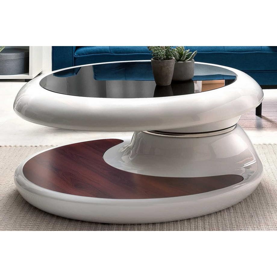 mutoni Couchtisch 90x90x42cm Fiberglas Holz  