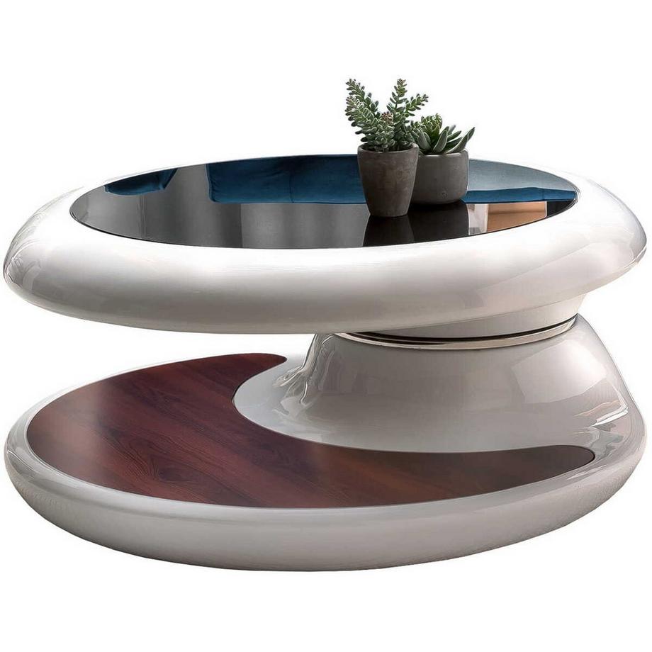 mutoni Couchtisch 90x90x42cm Fiberglas Holz  