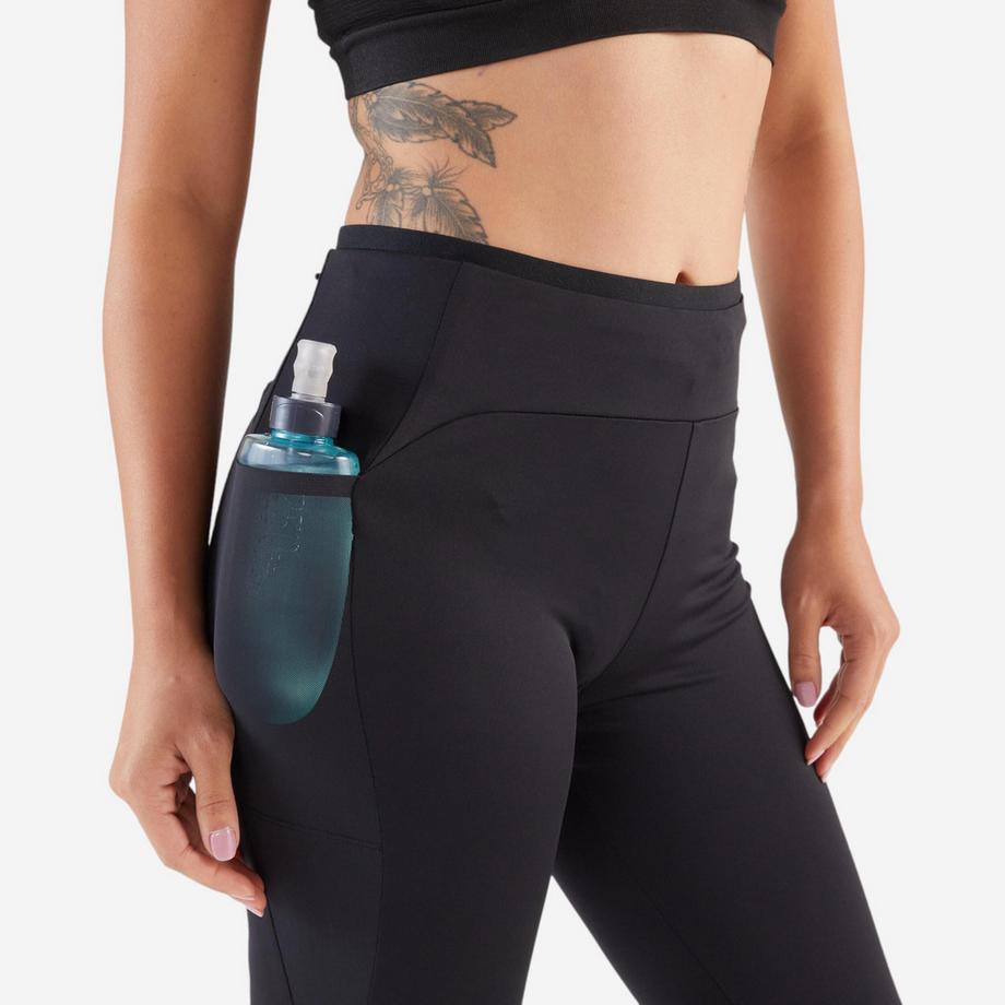 KIPRUN  Leggings running donna con tasche poliestere 