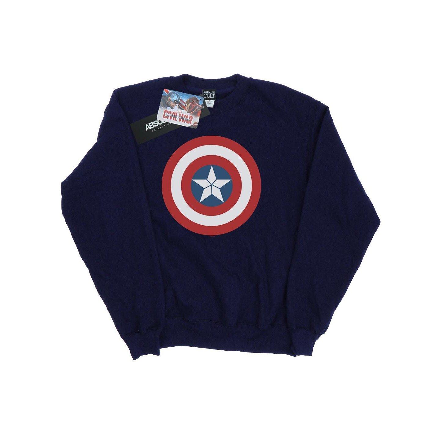 Image of Captain America Civil War Shield Sweatshirt Unisex Marine 116
