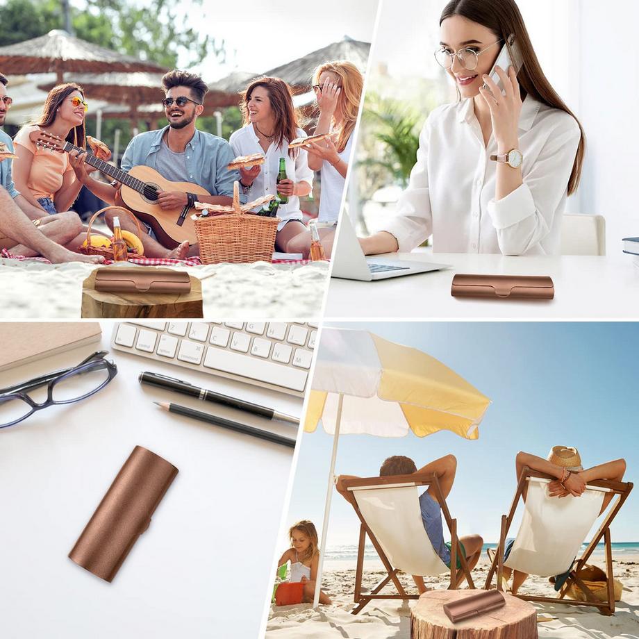 Only-bags.store Etui à lunettes rigide en aluminium  