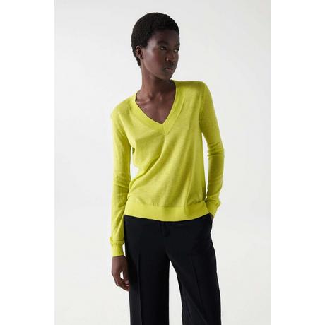 Salsa  Pullover Fine Knit V-Neck Sweater 