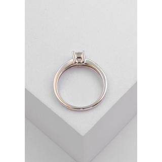 MUAU Schmuck  Solitaire Ring Diamant 0.47ct. Princess Weissgold 750 