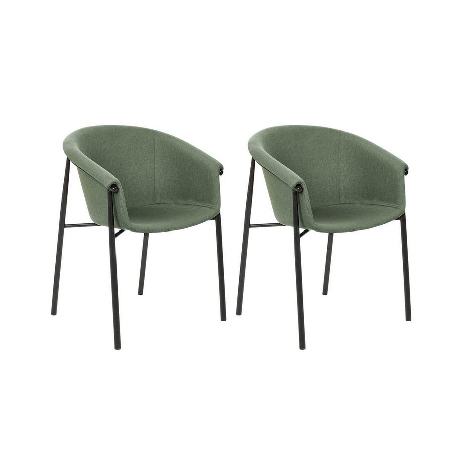 Set di 2 sedie da pranzo en Tessuto  AMES