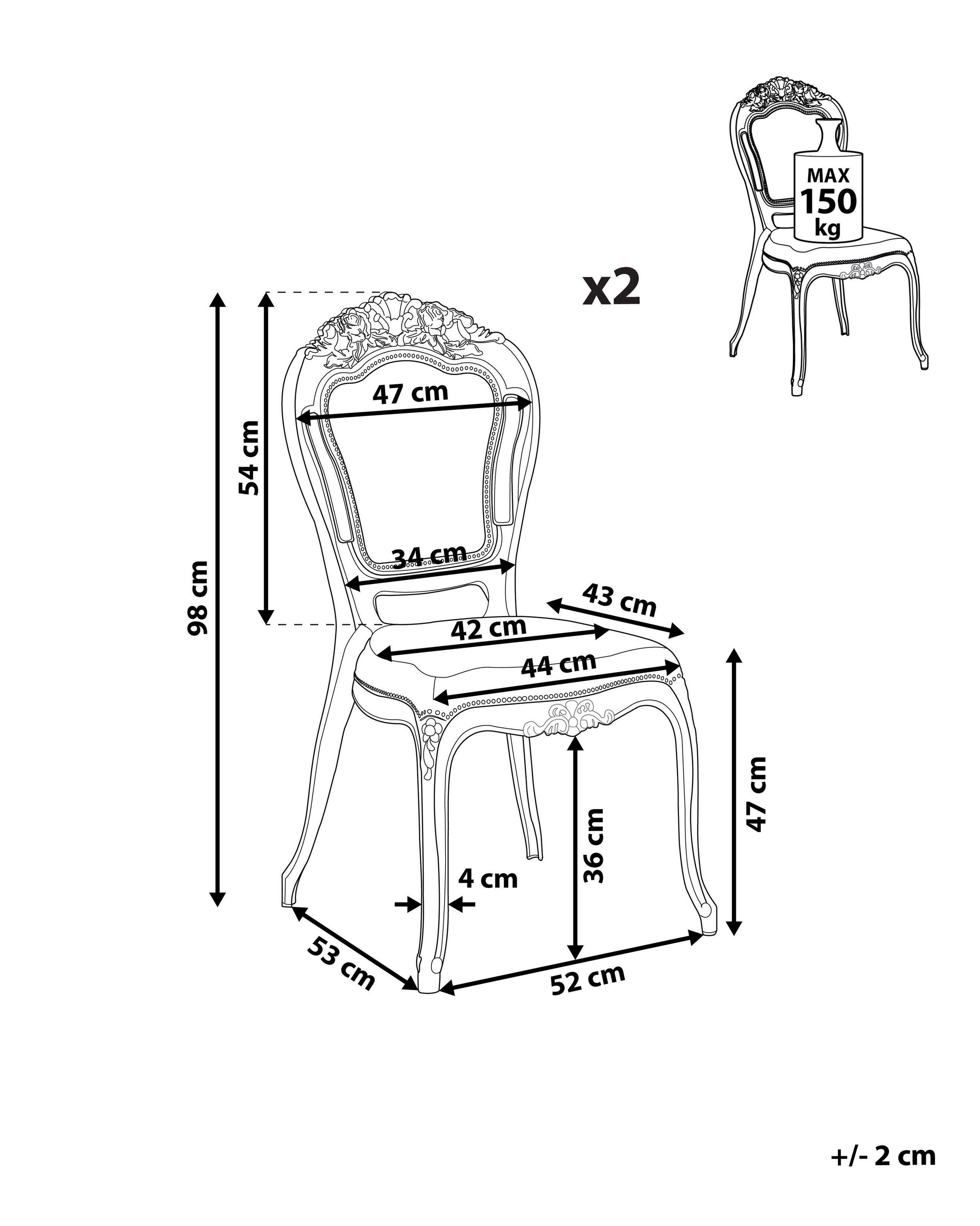 Beliani Set mit 2 Stühlen aus Polycarbonat Modern VERMONT  