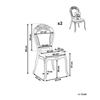 Beliani Set mit 2 Stühlen aus Polycarbonat Modern VERMONT  