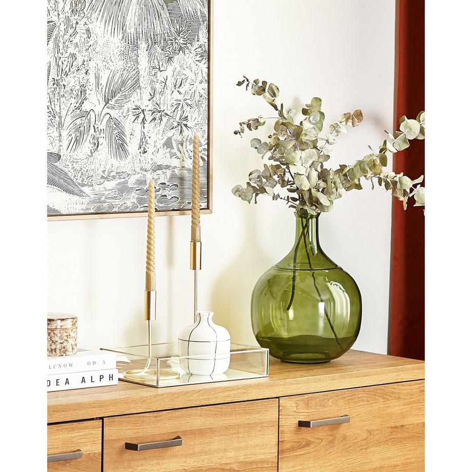 Beliani Vase à fleurs en Verre Boho ACHAAR  