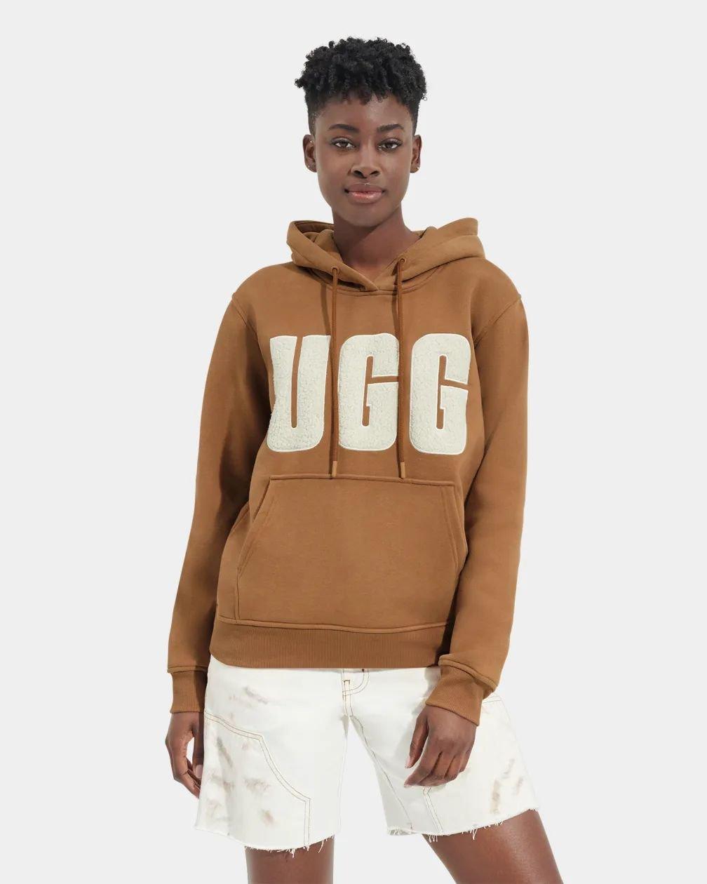 UGG  W REY UGGFLUFF LOGO HOODIE-XS 