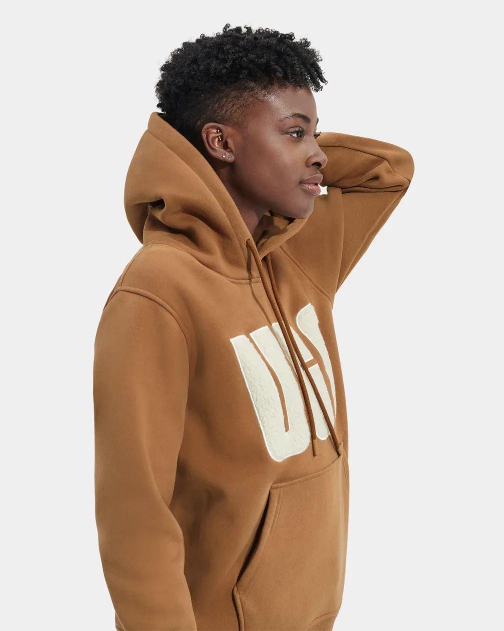 UGG  W REY UGGFLUFF LOGO HOODIE-XS 