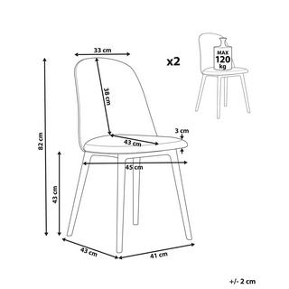 Beliani Chaise de salle à manger en Matière synthétique Moderne FOMBY  