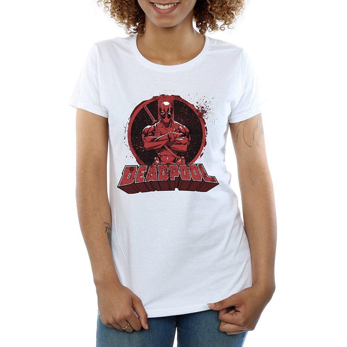 Image of Arms Crossed Tshirt Damen Weiss L