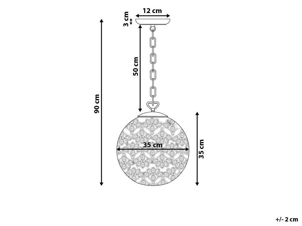 Beliani Lampadario en Metallo Glamour VOLTA  