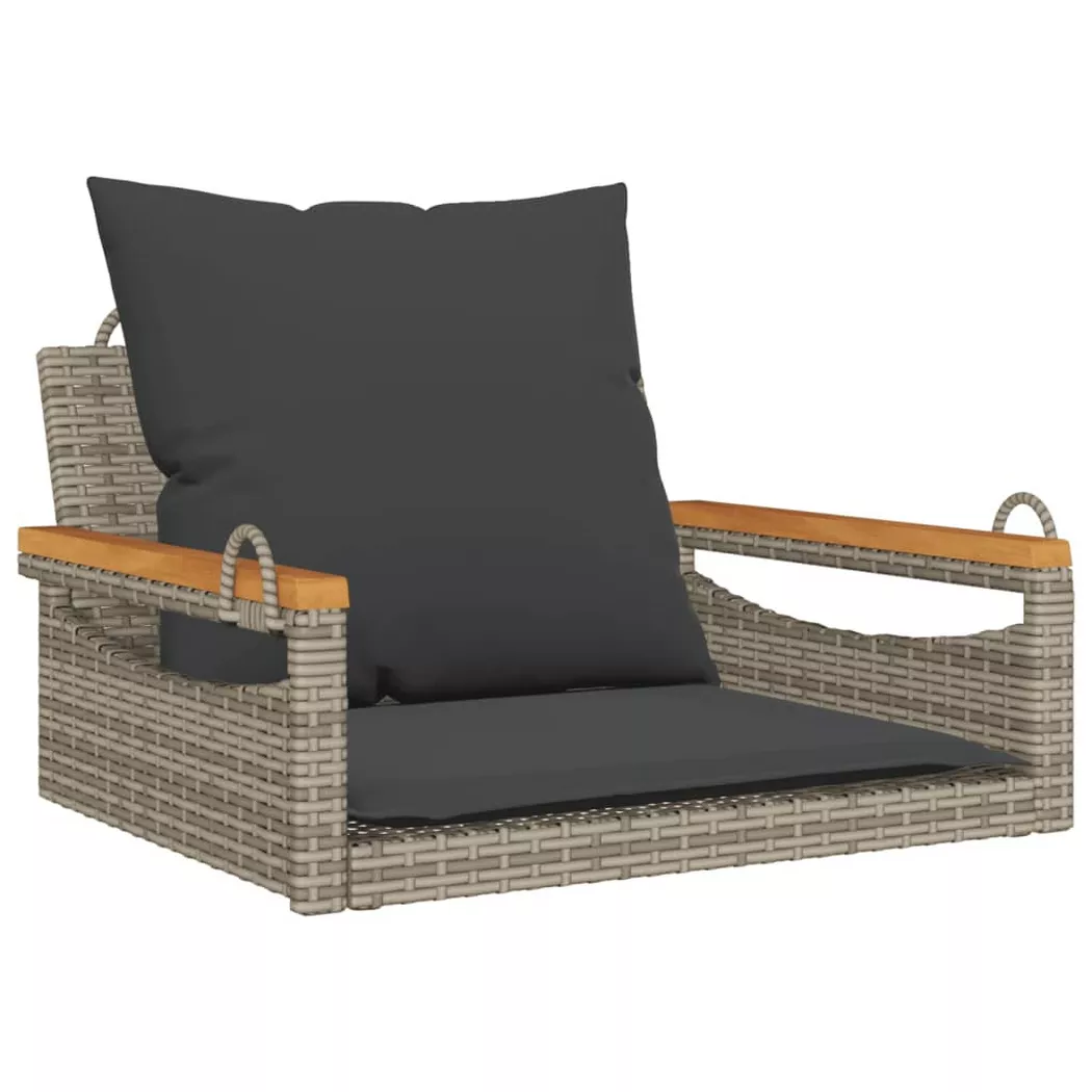 VidaXL - panchina a dondolo Polirattan, One Size, Grigio