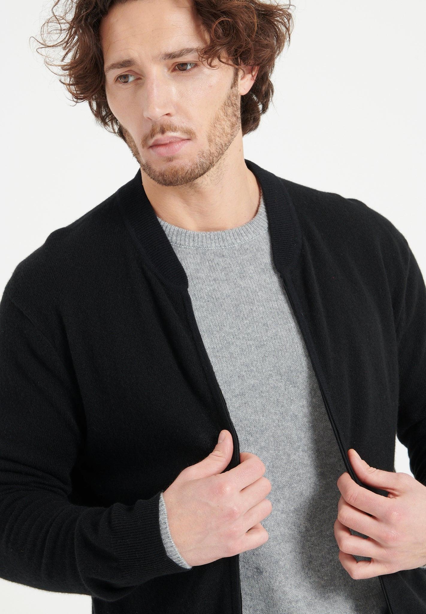 Studio Cashmere8  LUKE 10 Cardigan col bomber - 100% cachemire 