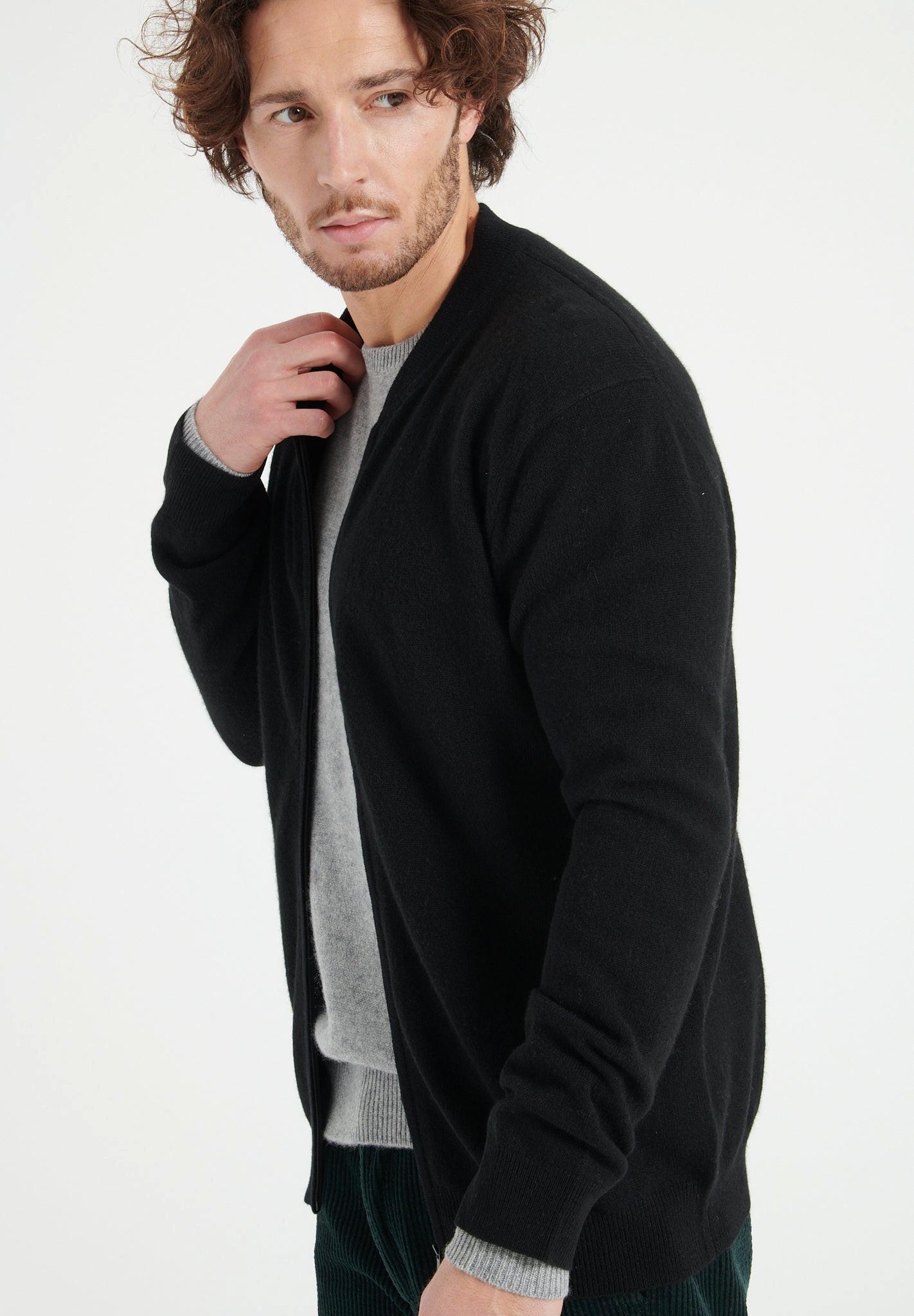 Studio Cashmere8  LUKE 10 Cardigan col bomber - 100% cachemire 