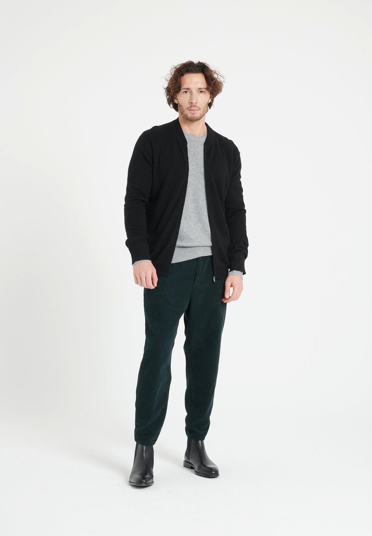 Studio Cashmere8  LUKE 10 Cardigan col bomber - 100% cachemire 