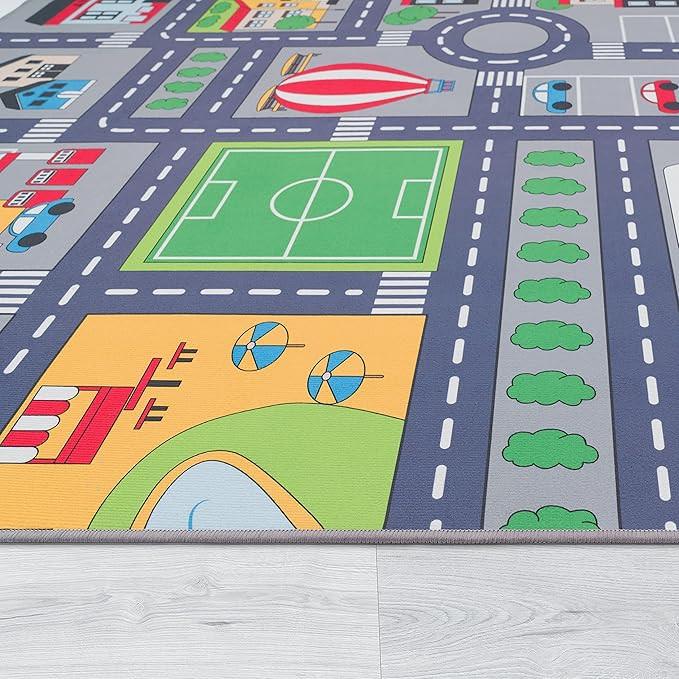 Paco Home Carpet de tapis pour enfants voiture de chambre jouer au tapis  