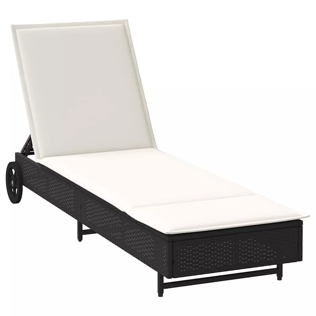 VidaXL - Sonnenliege poly-rattan, One Size, Schwarz