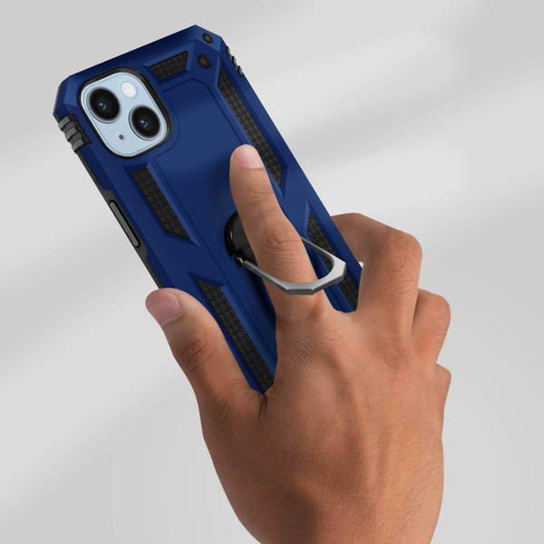 Avizar  Cover con Anello iPhone 14 Plus Blu 