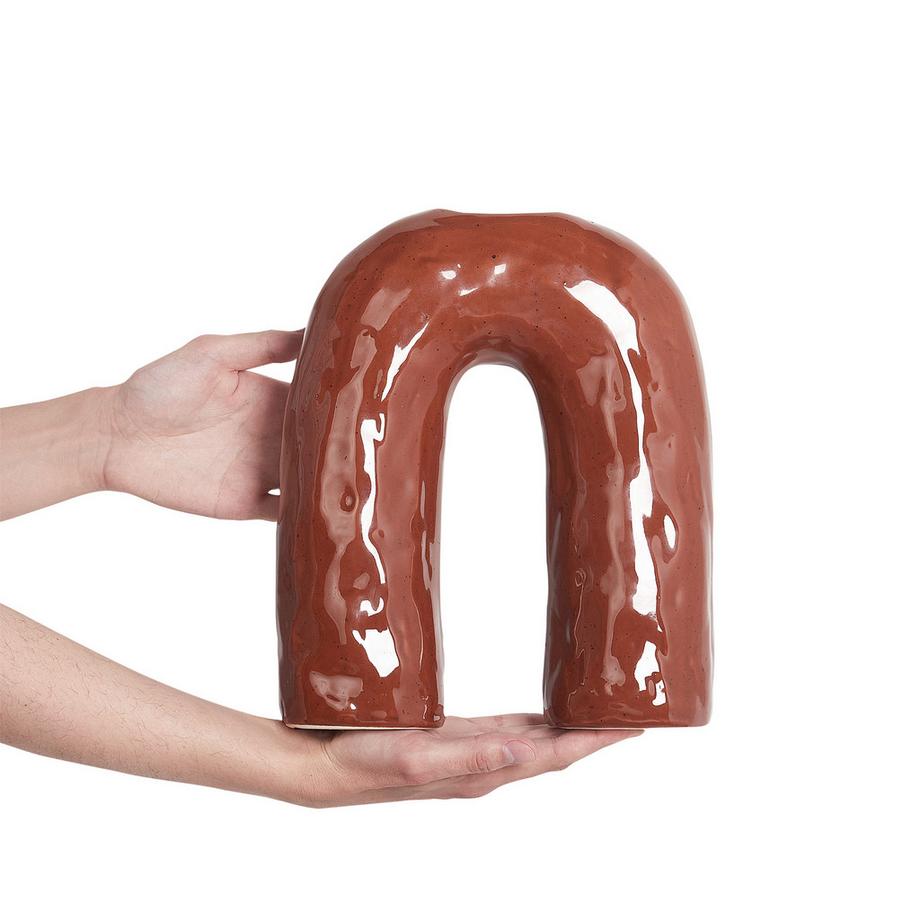 Beliani Vase à fleurs en Grès Rétro PERCH  