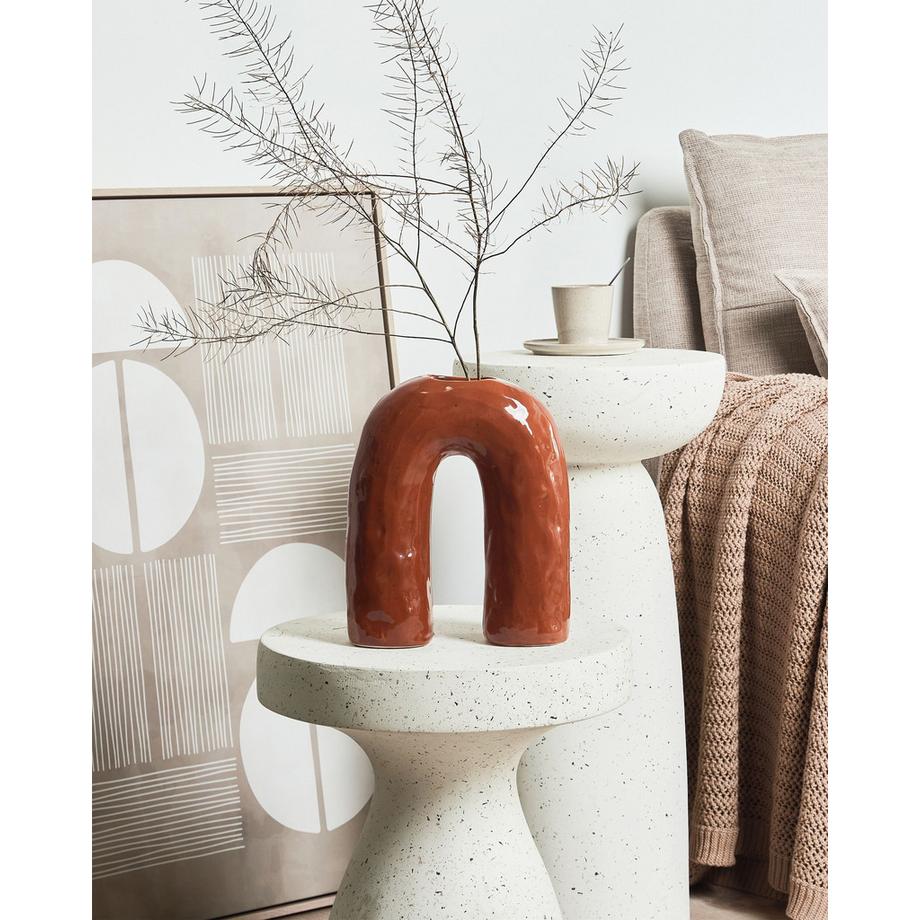 Beliani Vase à fleurs en Grès Rétro PERCH  