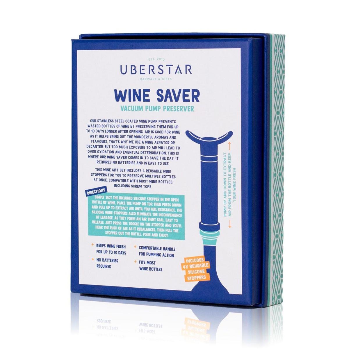 Uberstar Wine Saver pompe à vide bouchon de vin  